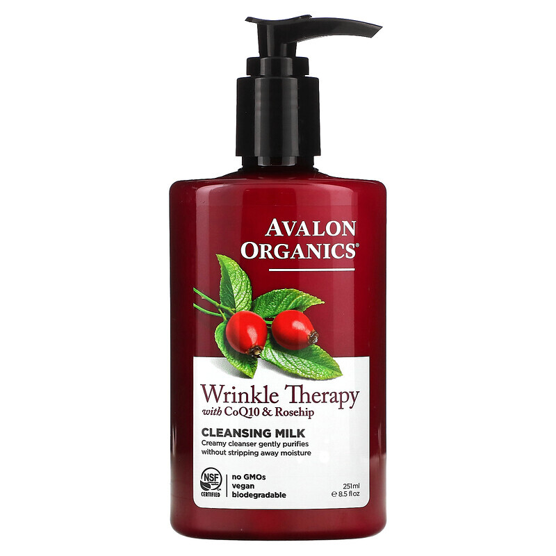   Well Be Avalon Organics, CoQ10 Repair, очищающее молочко для лица, 8,5 жидкой унции (251 мл)