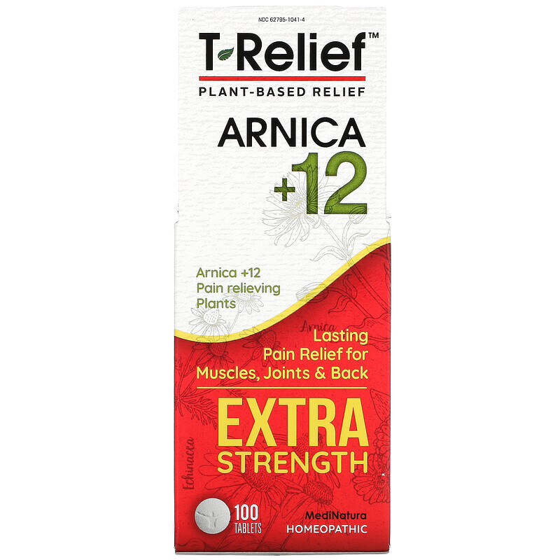 Натуральные препараты  Well Be MediNatura, T-Relief, арника + 12, с повышенной силой действия, 90 таблеток