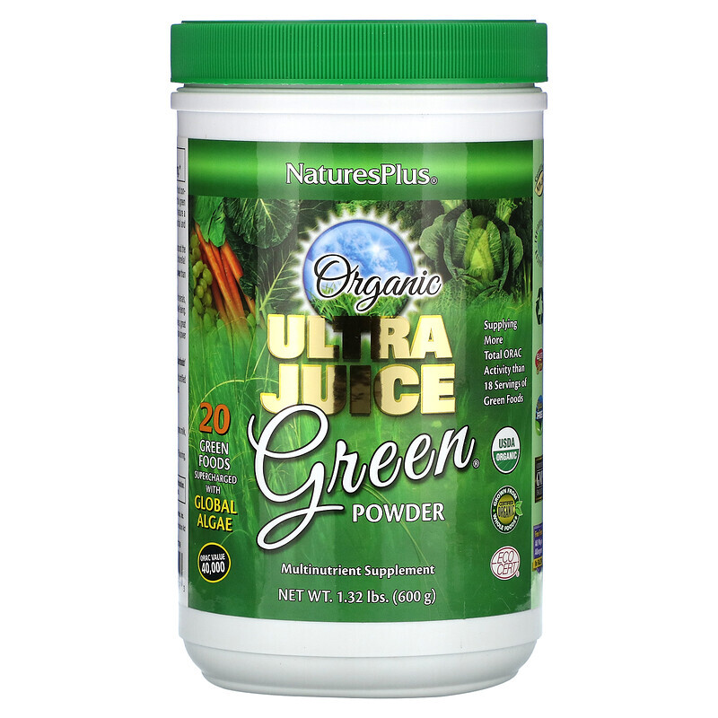 NaturesPlus, Bio-Ultrasaft-Grünpulver, 600 g (1,32 lbs.)