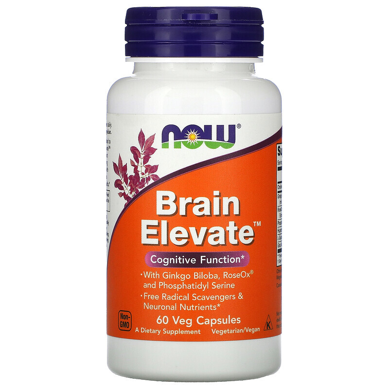  NOW Foods, Brain Elevate, 60 растительных капсул