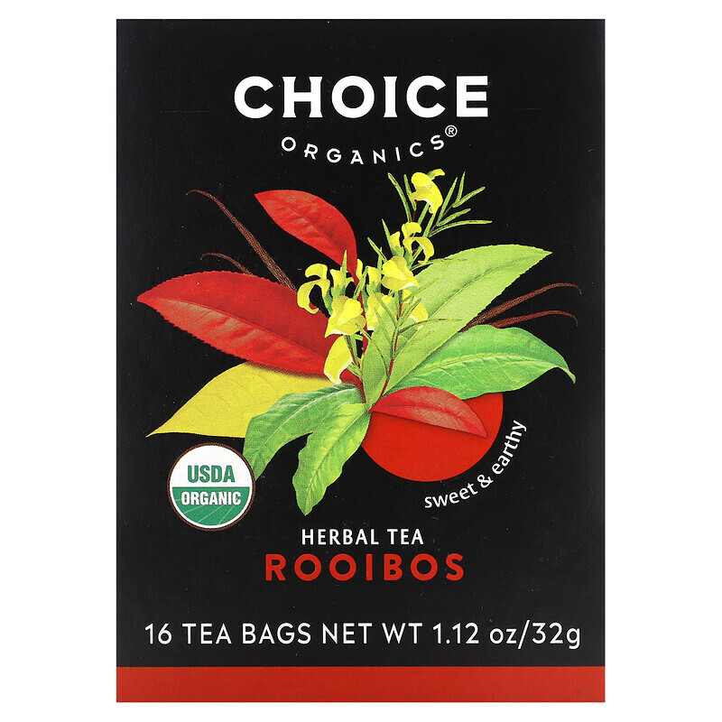 Choice Organic Teas, Herbal Tea, ройбуш, без кофеина, 16 чайных пакетиков, 32 г (1,12 унции)