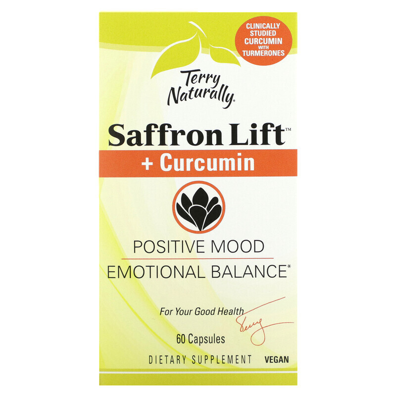 Бренды  Well Be Terry Naturally, Saffron Life + куркумин`` 60 капсул