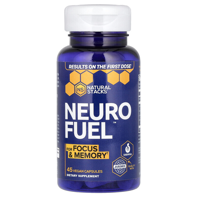   Well Be Natural Stacks, Neuro Fuel, 45 вегетарианских капсул