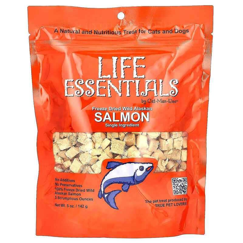 Cat-Man-Doo, Life Essentials, Freeze Dried Wild Alaskan Salmon Treats, gefriergetrocknete Alaska-Wildlachs-Leckerlis, 142 g (5 oz.)