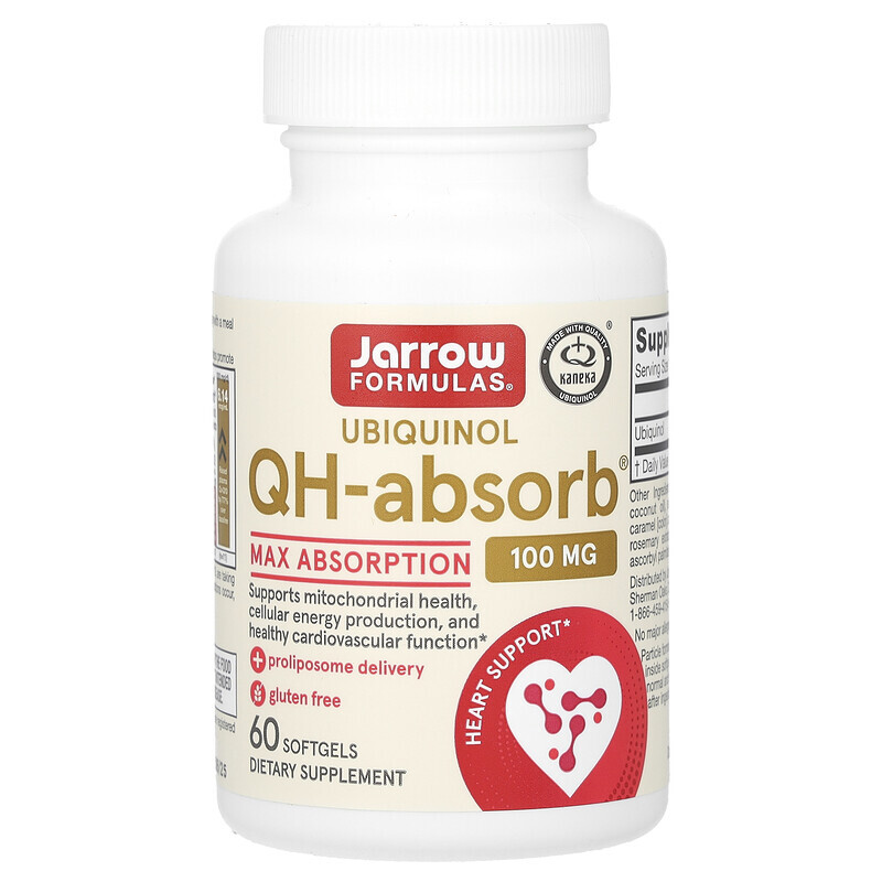 Jarrow Formulas, убихинол QH-Absorb, 100 мг, 60 мягких таблеток