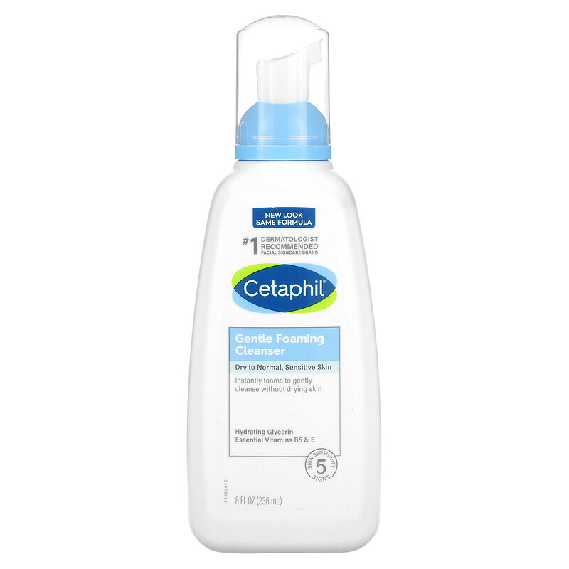  Cetaphil, Мягкая пенка для умывания, для сухой и нормальной кожи, без отдушек, 236 мл (8 жидк. Унций)