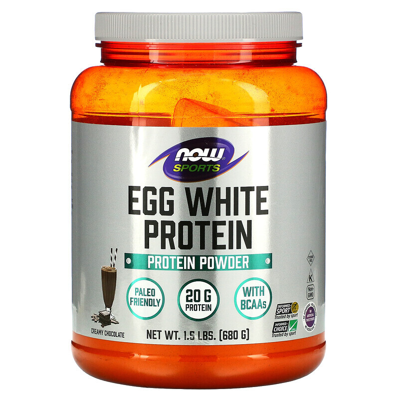 NOW Foods, Sports, протеин из яичного белка, сливочный шоколад, 680 г (1,5 фунта)
