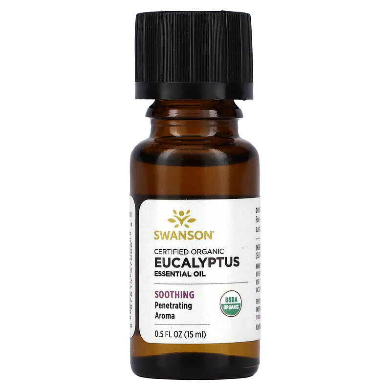  Swanson, Certified Organic Eucalyptus Essential Oil, 0.5 fl oz (15 ml)