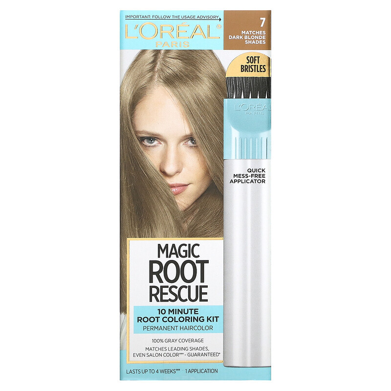 Краска для волос  Well Be L'Oréal, Magic Root Rescue, 10-минутный набор для окрашивания корней, 7 темный блонд, 1 нанесение