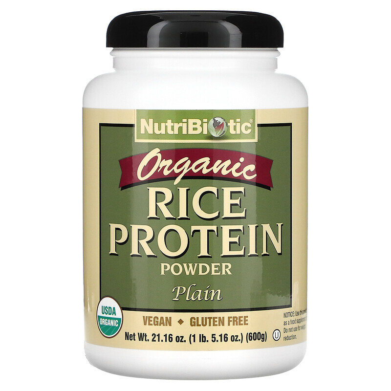 Растительный белок NutriBiotic, Сырой органический рисовый белок, 600 г