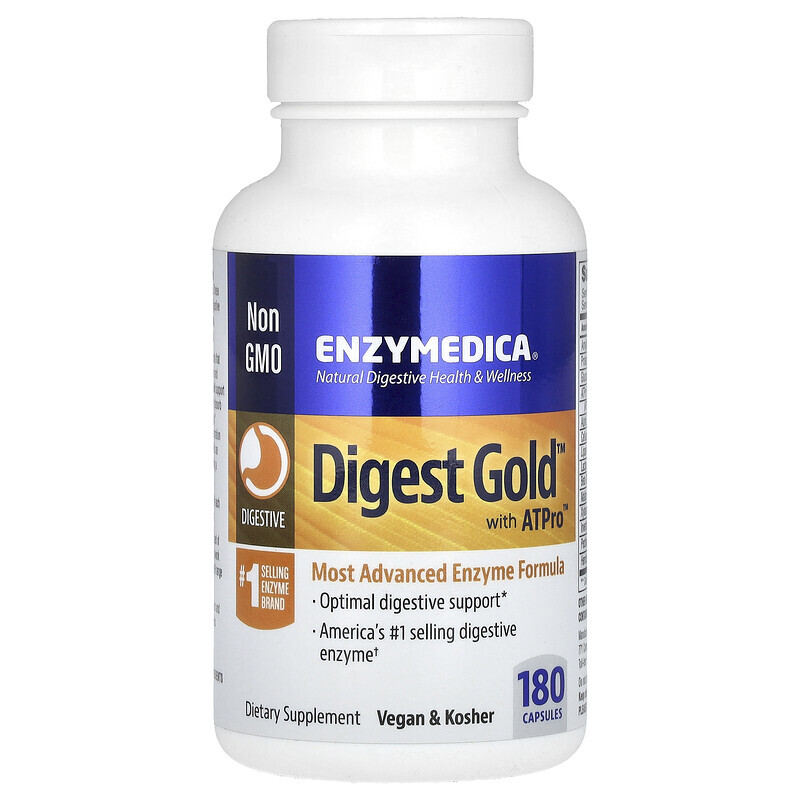 Enzymedica, Digest Gold с ATPro, 180 капсул