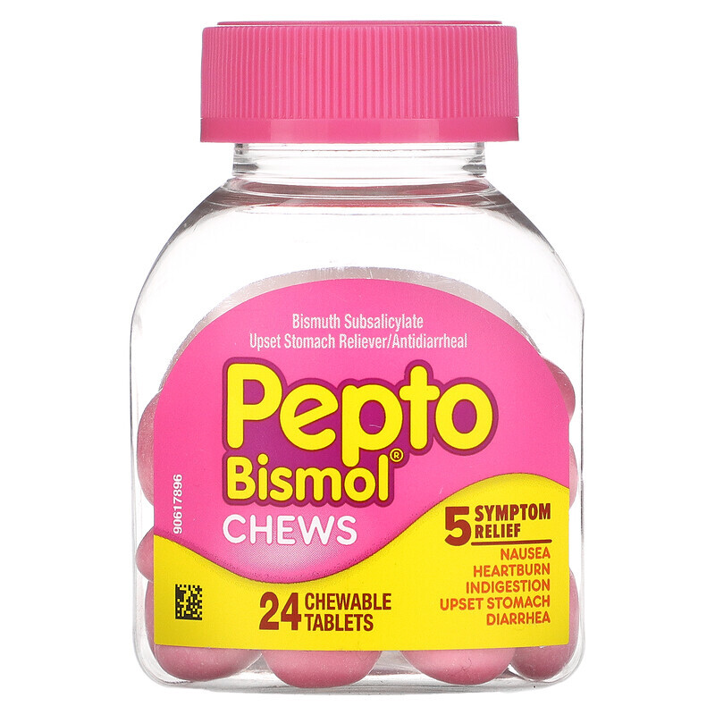 Жевательные таблетки Pepto Bismol, 24 жевательные таблетки