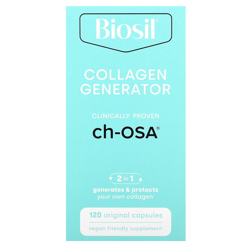 BioSil, ch-OSA Advanced Collagen Generator, улучшенный источник коллагена, 120 вегетарианских капсул