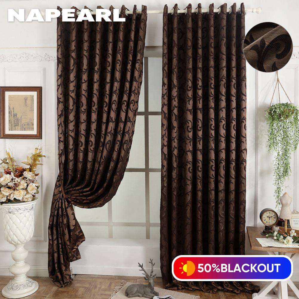 1 шт. NAPEARL, современная кухонная жаккардовая домашняя занавеска, полузатемняющая занавеска для кафе, гостиной, оконные шторы W100cm x L200cm