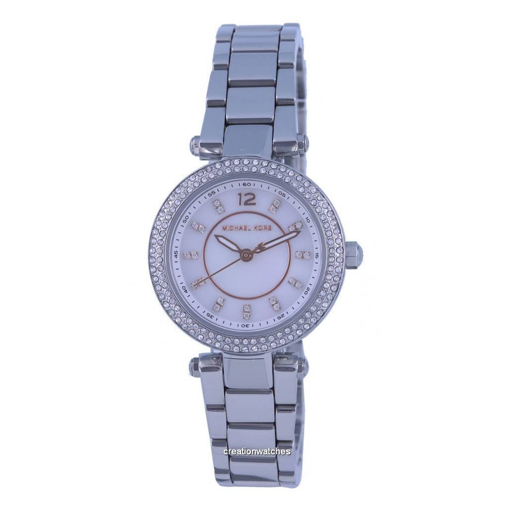 Брендовые часы  Joom Michael Kors Mini Parker Crystal Accents Кварцевые женские часы с серебряным циферблатом MK6932 серебряный