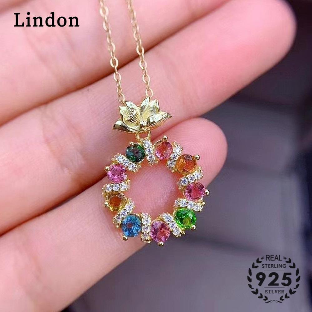 Женское ожерелье Lindon, кулон, серебряная пластина, циркон, модный подарок