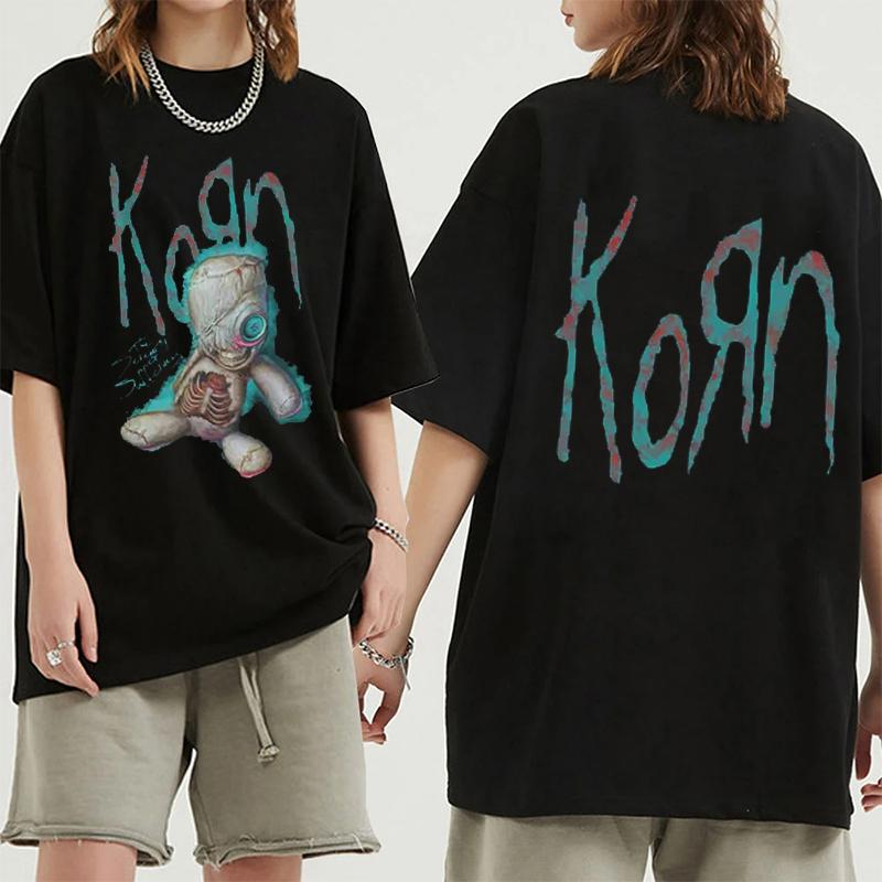 Модные винтажные футболки Korn Music Concert Rock Band Band для мужчин и женщин, повседневные футболки больших размеров для мужчин, футболки с круглым вырезом, уличная одежда S