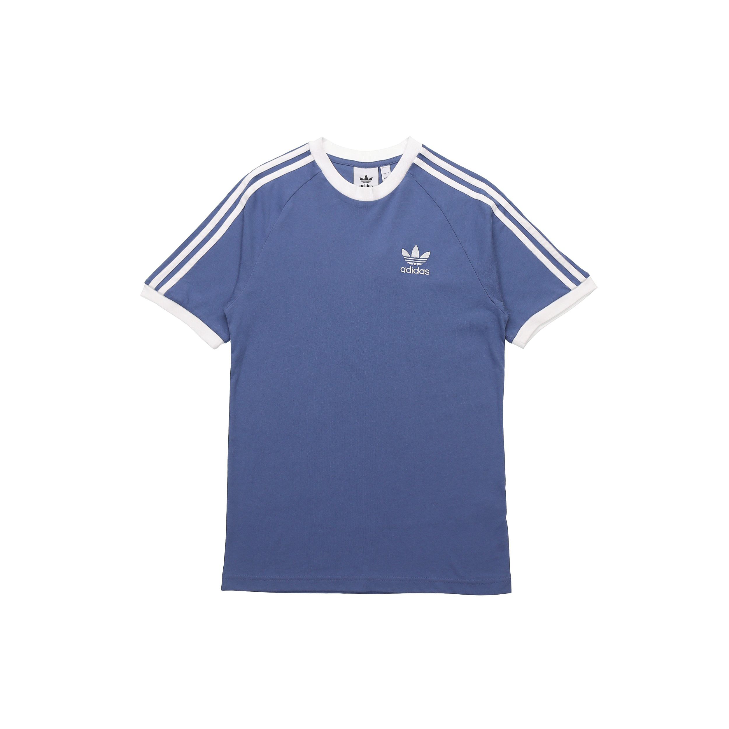 Adidas Originals Trefoil Vintage Stripes Series Футболка с 3 полосками и вышитым логотипом Спортивная футболка с короткими рукавами Мужские топы Синий GN3501 XS