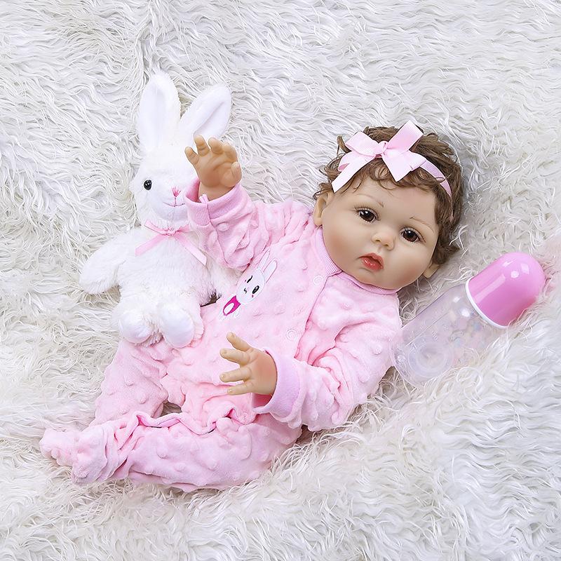 NPK 47см Реалистичная кукла Bebe Reborn для маленьких девочек, силиконовая кукла всего тела, мягкая, настоящая на ощупь, гибкая