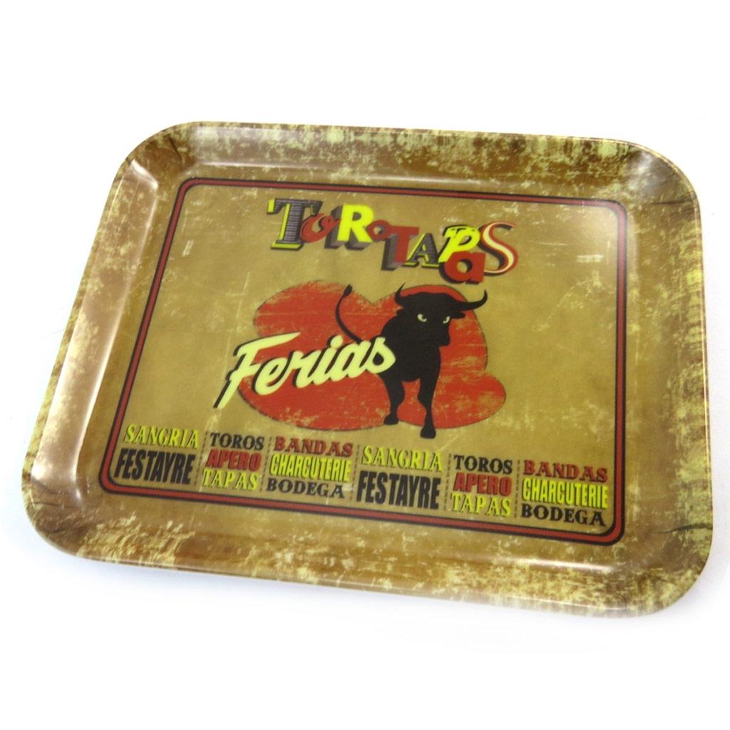 Барные принадлежности Les Trésors De Lily [N5506] - Маленький поднос Toro Tapas цвета охры (15x20 см) коричневый