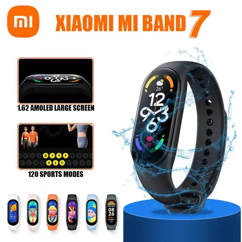 Xiaomi Mi Band 7 Умный браслет AMOLED экран Miband 7 Кровь Кислород Фитнес-трекер Bluetooth Водонепроницаемый умный браслет чёрный