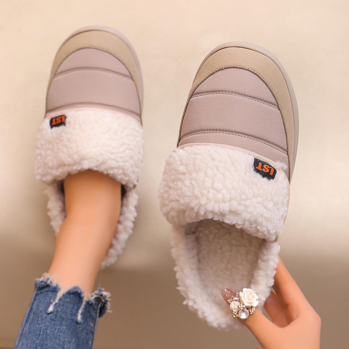 Новые утолщенные тапочки Shaker Fleece Flip Tongue Design для мужчин и женщин с одинаковыми моделями 38-39 хаки