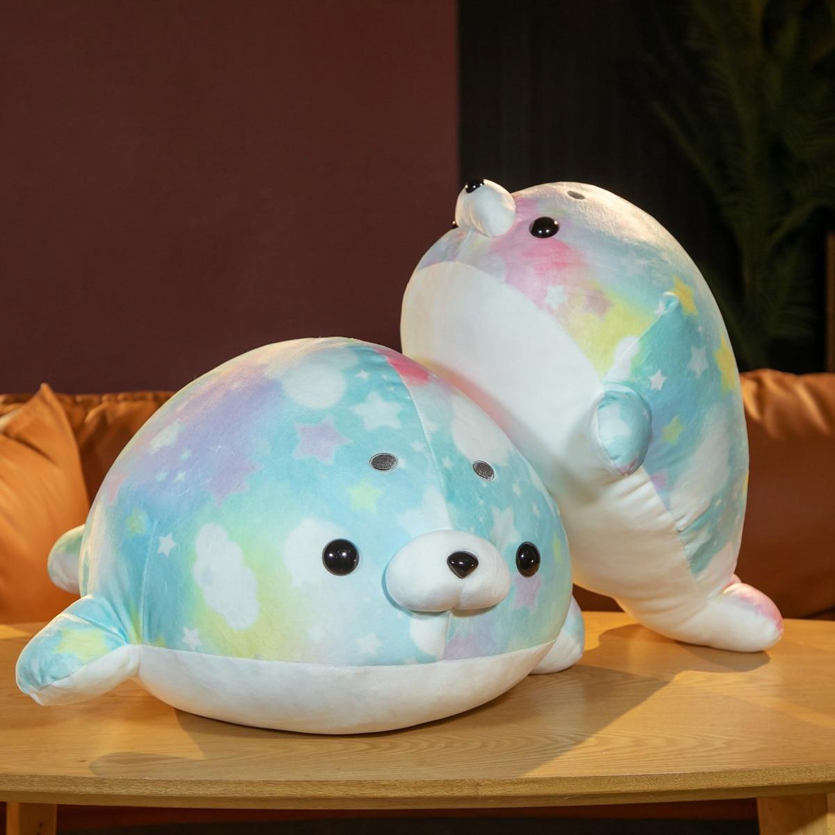 Kawaii Seal плюшевые игрушки мультяшная мягкая красочная подушка с морским львом милая подушка для сна подарок на день рождения для маленьких детей 55cm