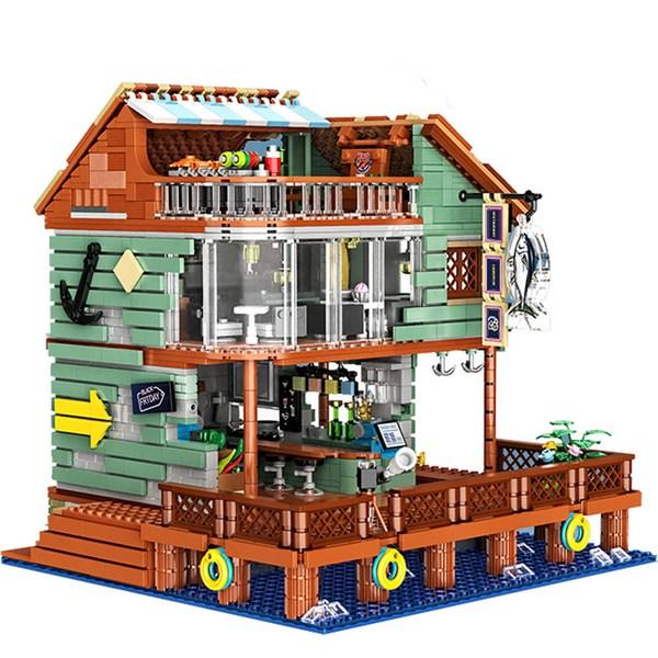 LIN07 Mini Block Beach Hot Place Restaurant 00423LI, разные цвета, популярные корейские игрушки