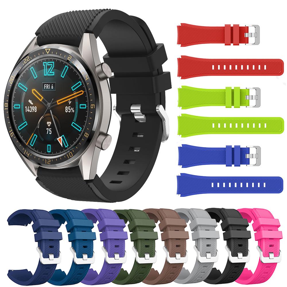 Силиконовый ремешок 22 мм для Huawei Watch GT 3/2 46 мм GT2 Pro, сменный ремешок для часов Huawei Honor Watch GS Pro чёрный