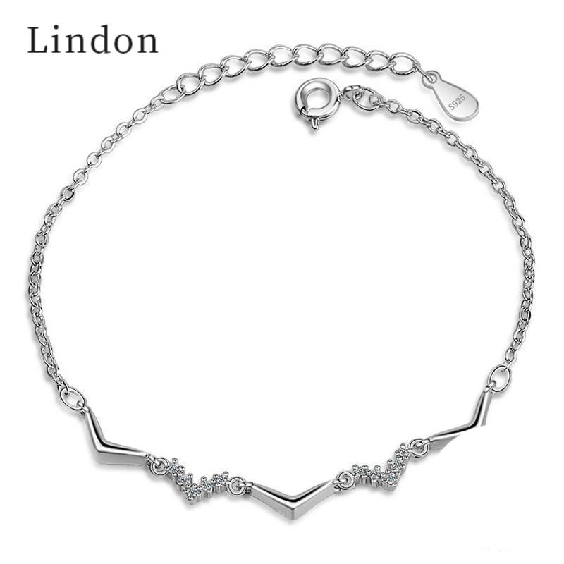 Ювелирный браслет Lindon в форме волны для женщин, простой дизайн, женский подарок на свидание, юбилей белый