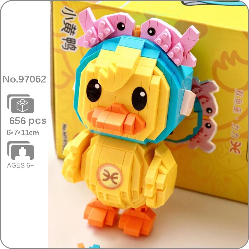 97062 Зодиак Рыбы Утка Животное Созвездие Кукла для домашних животных 3D модель Мини Алмазные блоки Кирпичи Строительная игрушка для детей без коробки