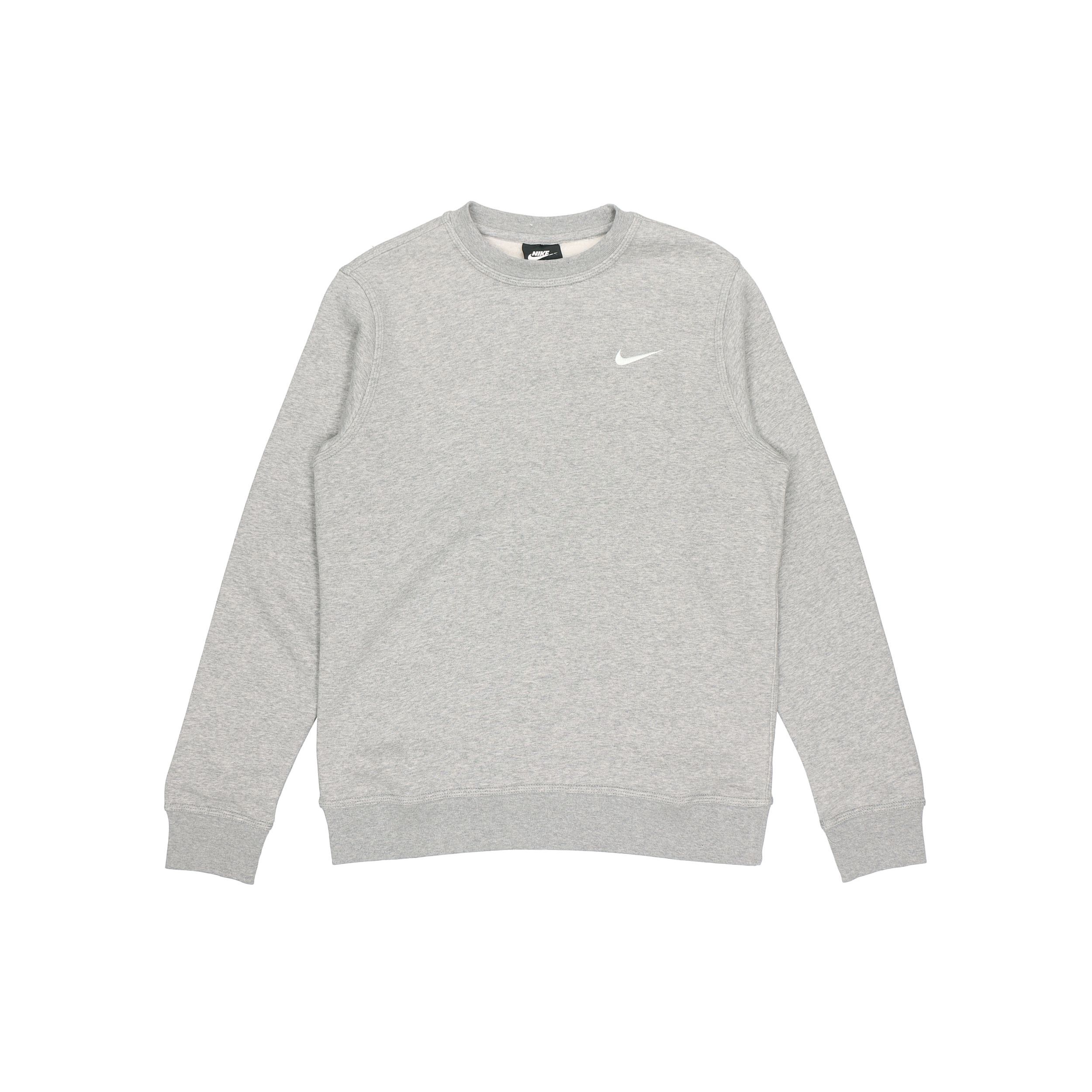 Классический свитшот с вышитым логотипом Nike на флисовой подкладке, мужские топы, серый 916609-063 S