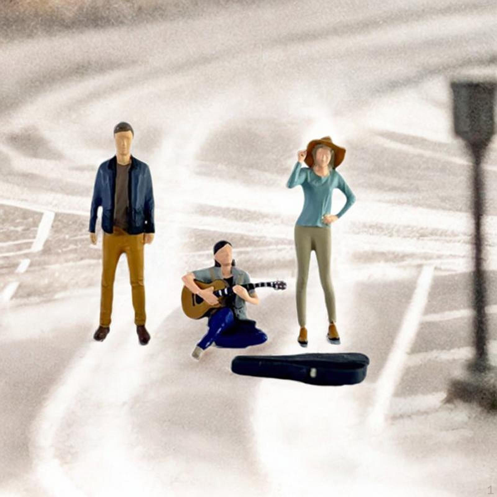Фигурки людей 1/64, 3 предмета, коллекционные миниатюрные диорамы с поездом в парке и улице фиолетовый
