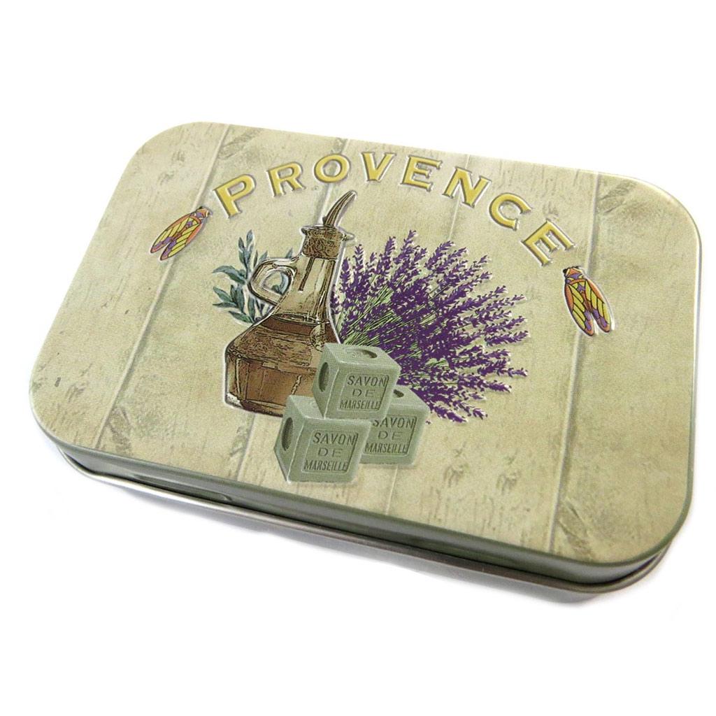 Les Trésors De Lily [N6548] - Металлическая шкатулка цвета хаки бежевого цвета  Provence . фиолетовый