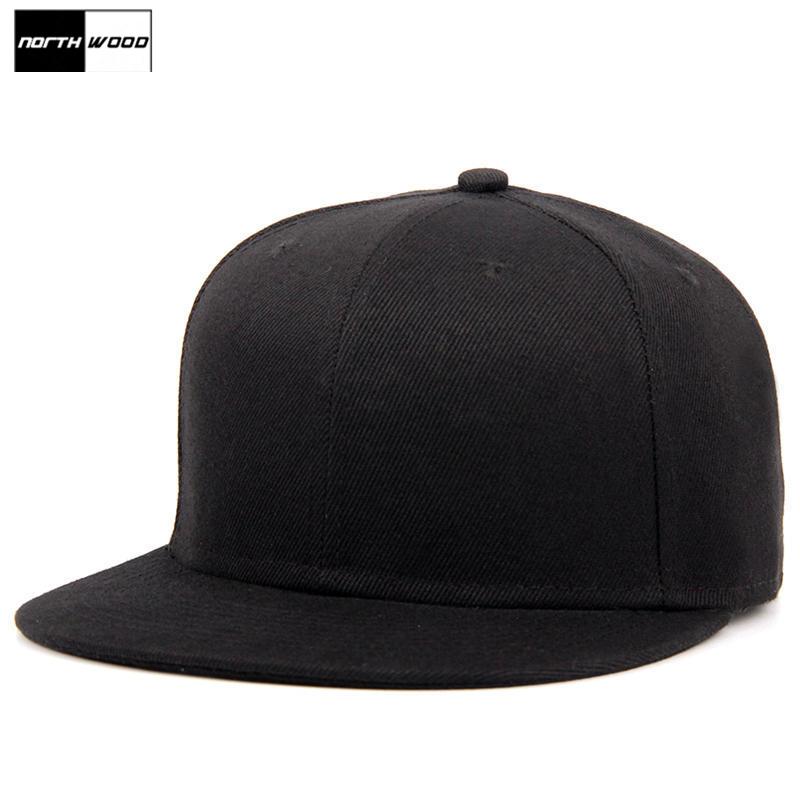 [NORTHWOOD] брендовые однотонные кепки Snapback, мужские бейсболки унисекс, Gorras, хип-хоп, кепки Snapback 56-59cm чёрный