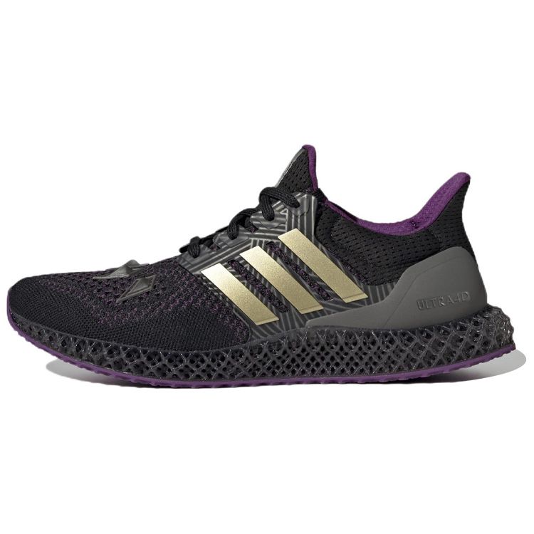 Мужские кроссовки adidas Marvel x Ultra 4D Black Panther Core-черный золотой-металлик Tribe-фиолетовый HQ0949 45⅓