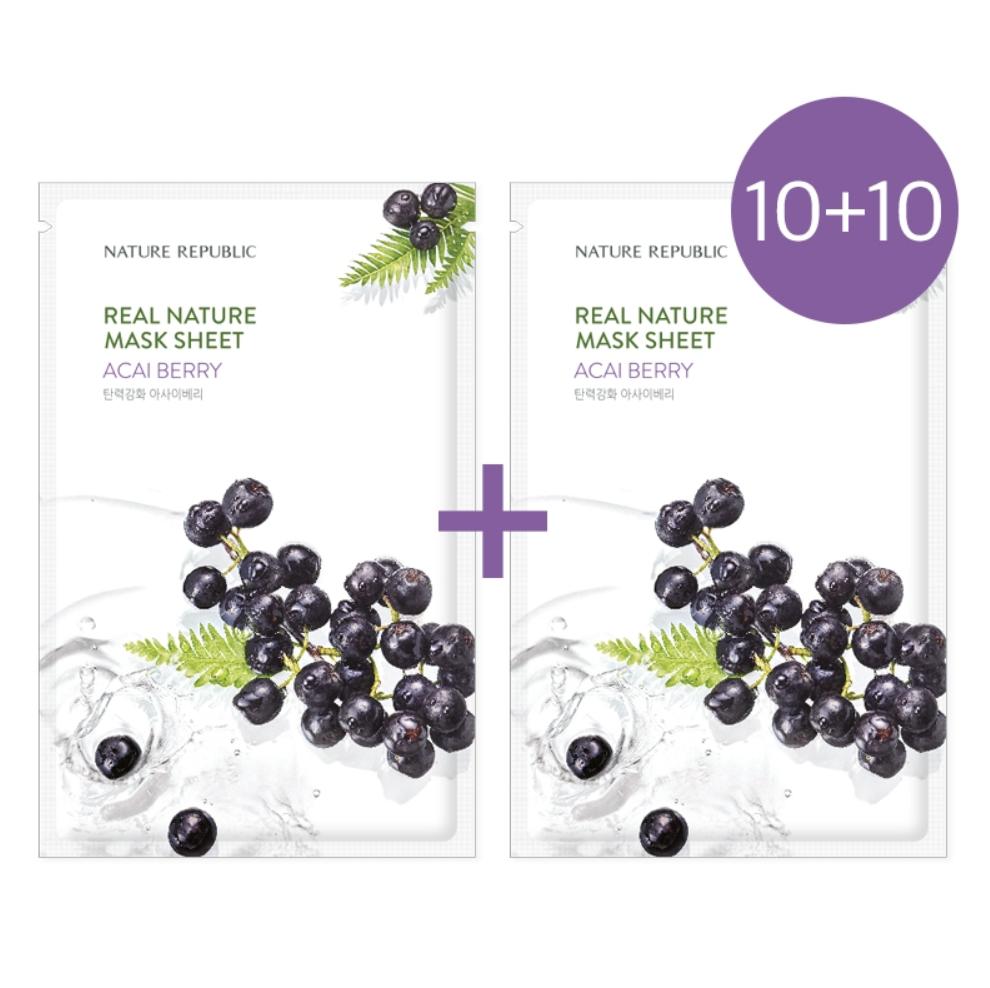 Nature Republic Real Nature Mask Sheet Acai Berry 23ml * 20 листов