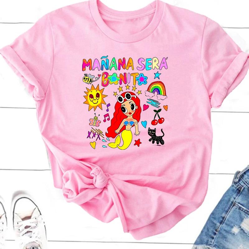 Женская футболка Manana Sera Bonito с коротким рукавом Karol G Merch Music Tomorrow Will Be Nice, трендовые футболки Sirena, уличная одежда S