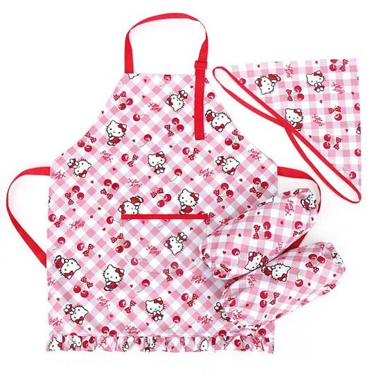 Комплект из вишневого фартука + нарукавника + банданы Hello Kitty 50001, популярного персонажа в Корее