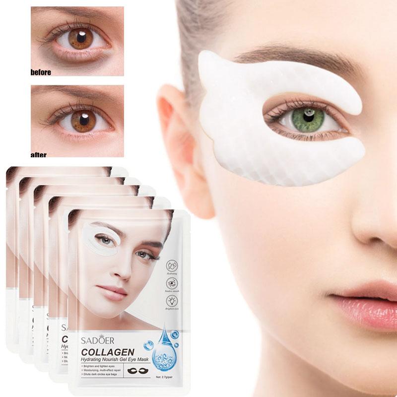 Увлажняющая маска для глаз SADOER Collagen Hydrogel уменьшает мешки под глазами, морщины и темные круги 1pc