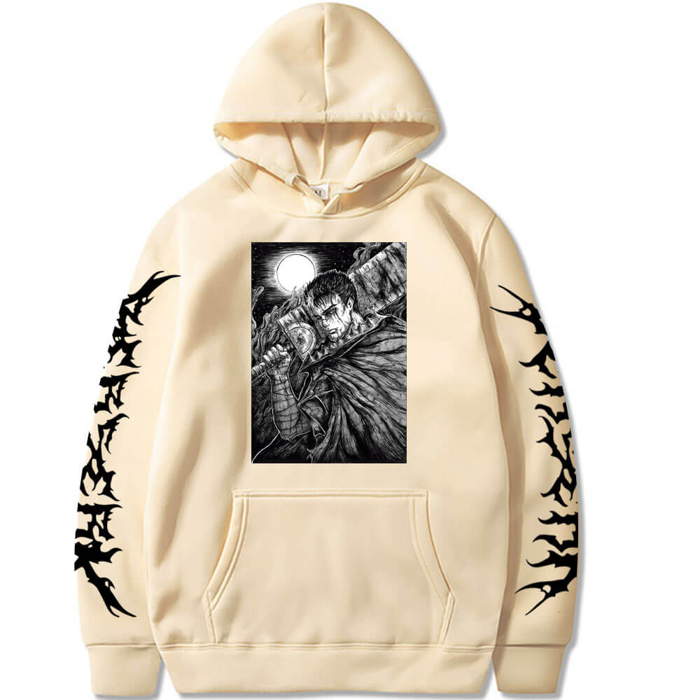 Толстовки Berserk Guts Anime Manga для мужчин и женщин Harajuku Streetwear Толстовка унисекс повседневная пуловер унисекс осенняя одежда топы XS хаки