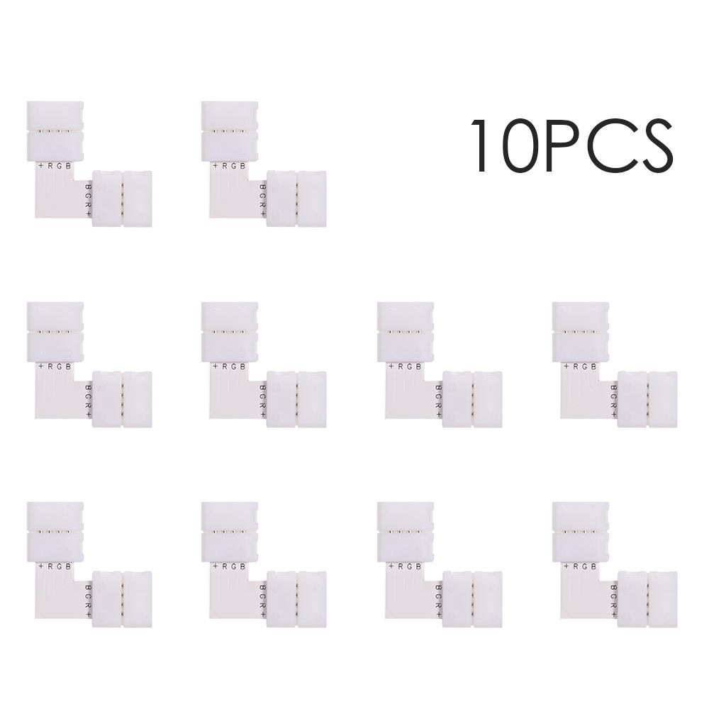 L-образный 4-контактный разъем для светодиодной ленты RGB Quick Splitter 10 Pack Белый белый