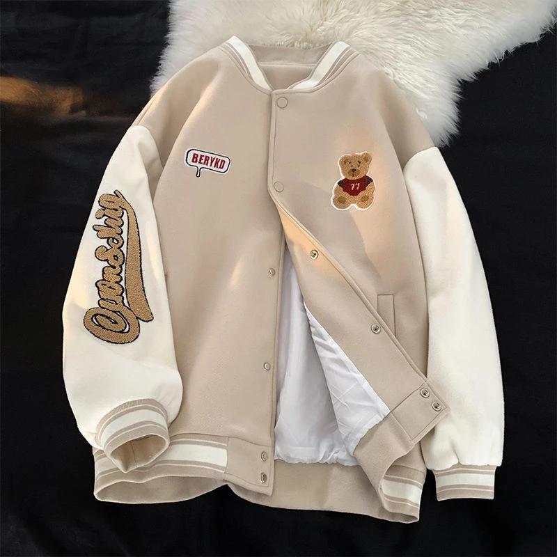 Бейсбольные куртки женские Kawaii корейская уличная одежда Harajuku модная хип-хоп милая студенческая осенняя куртка-бомбер большого размера S синий