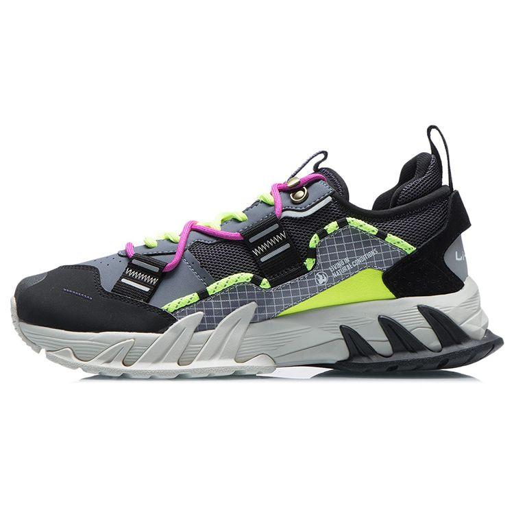 Li-Ning Кроссовки для бега Full Shape Ace Reflective, амортизирующие, прочные, с низким верхом, мужские кроссовки темно-серого цвета ARDR003-4 40⅓