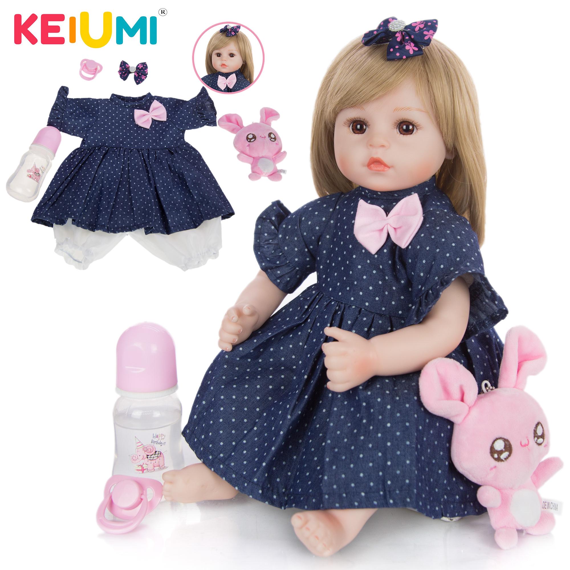 KEIUMI 48 см, Лидер продаж, Reborn Babies, мягкая силиконовая ткань, тело, милая кукла Bebe для новорожденных, игрушка для ребенка, макияж, косплей, модель, подарки на день рождения 18 inch коричневый
