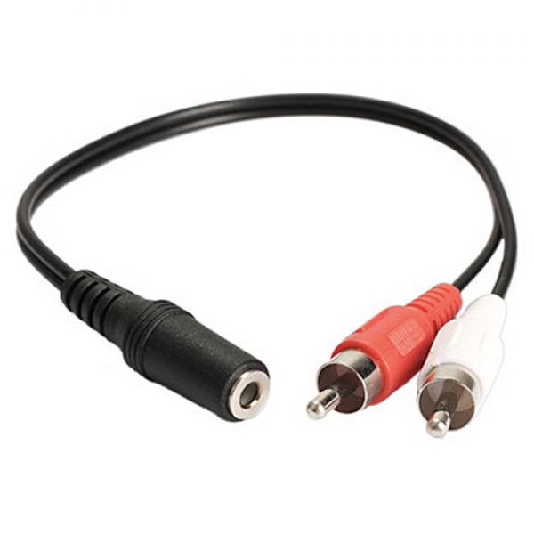3,5 мм 1/8   стерео гнездо на 2 штекера RCA адаптер Aux Audio Y кабельный разветвитель 30 cm