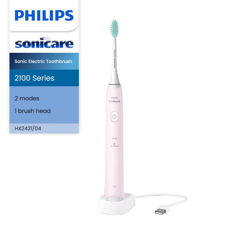 Электрические зубные щетки  Joom Philips HX2421 Sonic электрическая зубная щетка для чистки зубов и отбеливания зубов Щетка 1 ручка 1 насадка розовый
