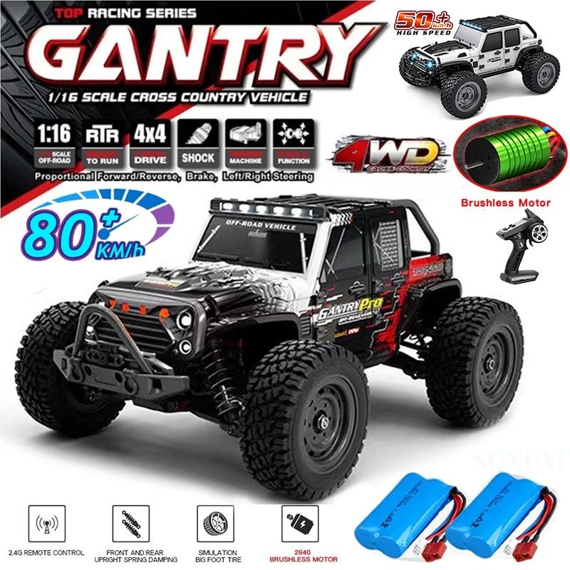 Новый 50 км/ч Радиоуправляемый автомобиль 4x4 Off Road Drift Racing Cars 4WD Супер Бесщеточный Высокоскоростной Радио Водонепроницаемый Грузовик Игрушка с Дистанционным Управлением 1 battery чёрный