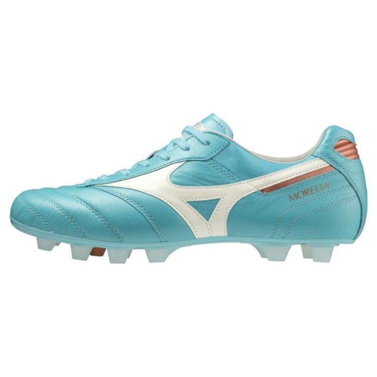 Mizuno Morelia 2 Japan Blue Curacao Мужские кроссовки Белоснежные Красно-Коричневые-Атласные P1GA230125 40