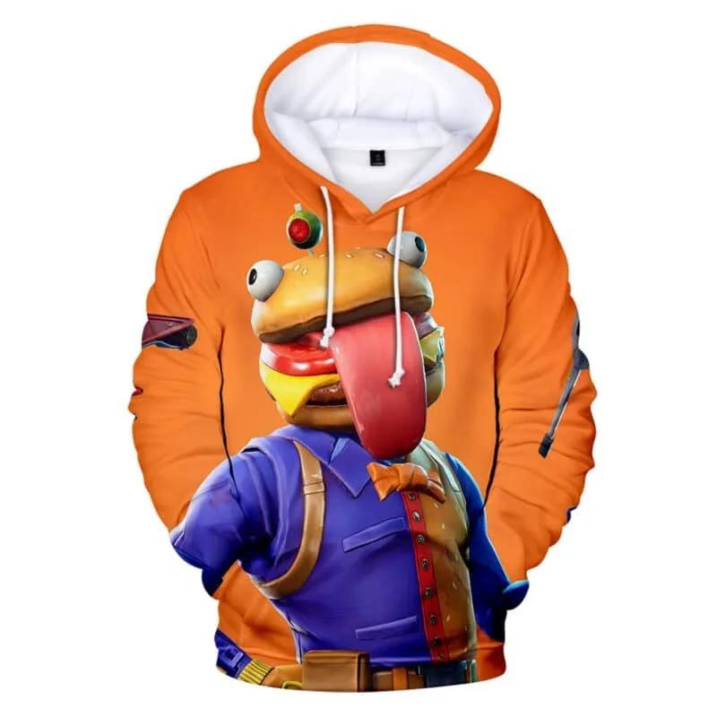 2024 Осень/Зима Новая 3D Fortnite Печатный унисекс Толстовка Повседневная Пальто Свободный Большой Плюс Бархат Толстовка С Капюшоном Стиль Пары S